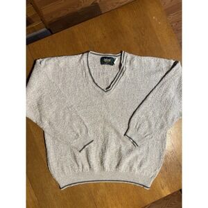 Vintage Dunbrooke Sweater XL Gray Textured Knit‎ 100% Cotton Made in USA 90s